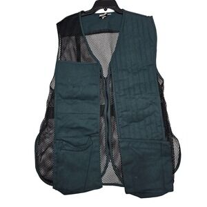 VTG PAST Shooting Vest Men's XL Mesh Panels Pockets Green Made in USA
